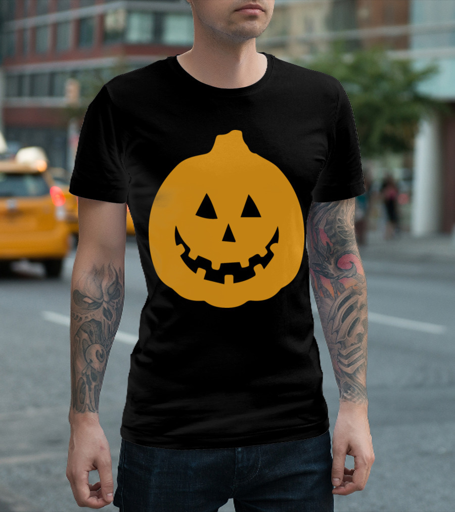 Funny Halloween Pumpkin Smiley Face Jack-O'-Lantern T-Shirt