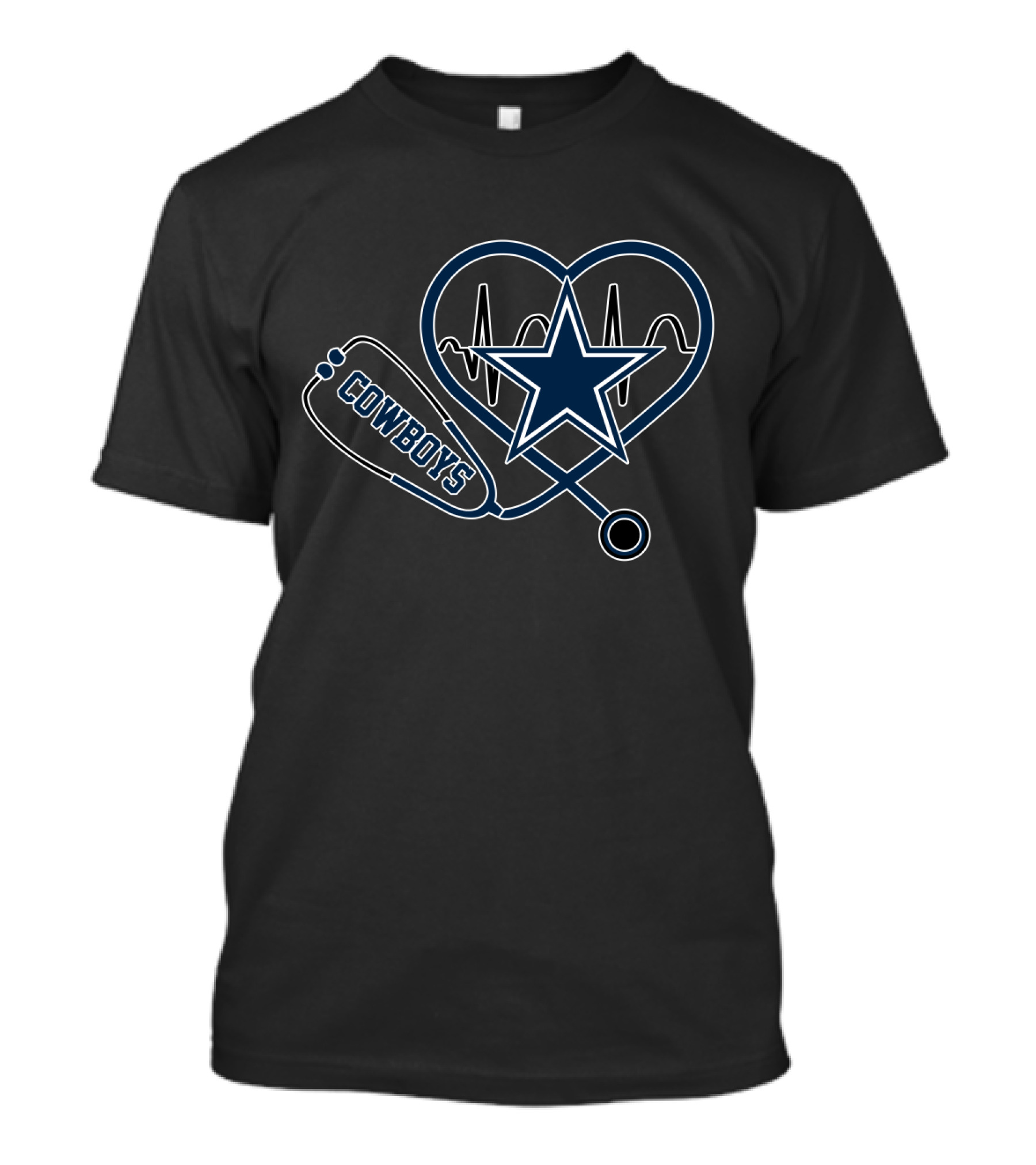 Cowboys Heartbeat Stethoscope Star T-Shirt