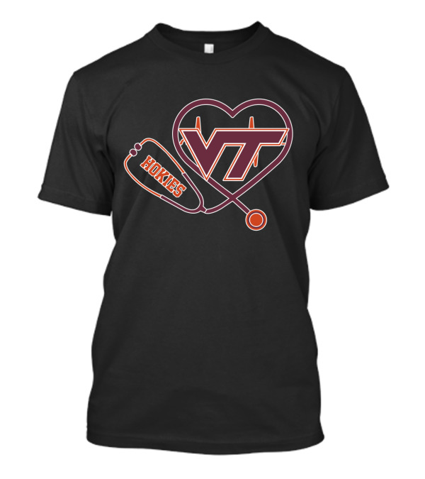 VT Hokies Heart Stethoscope T-Shirt