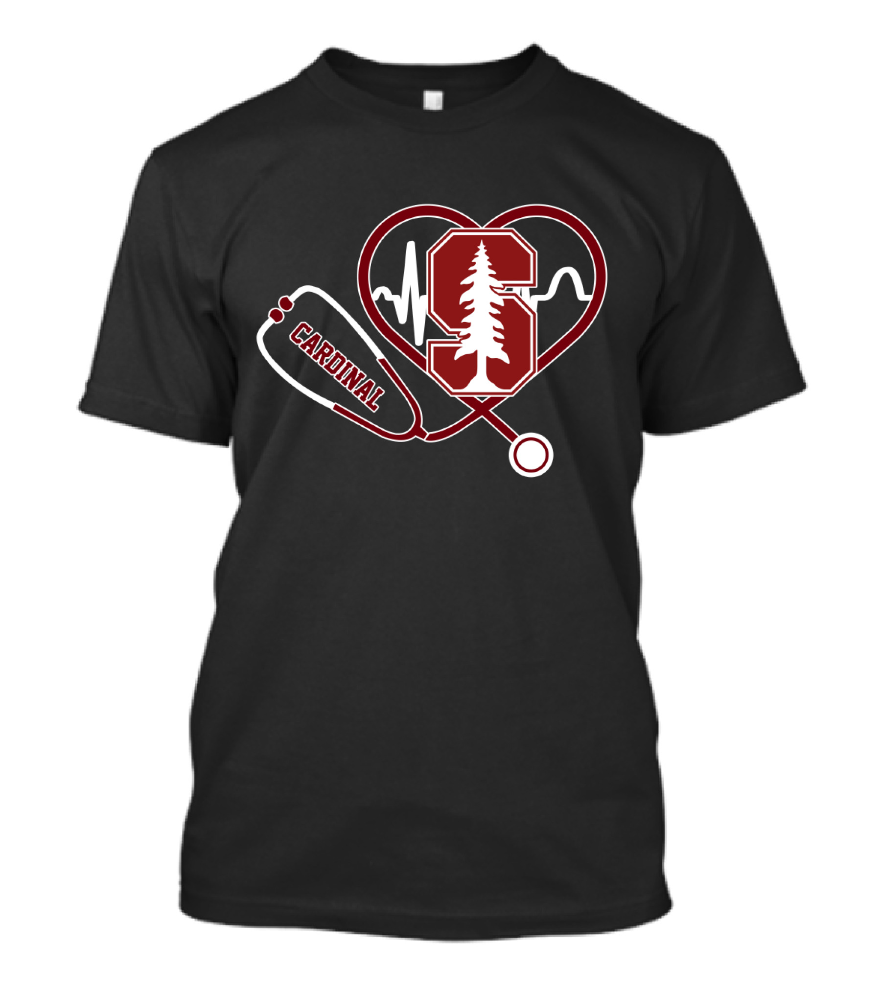 Stanford Cardinal Medical Stethoscope Heartbeat T-Shirt