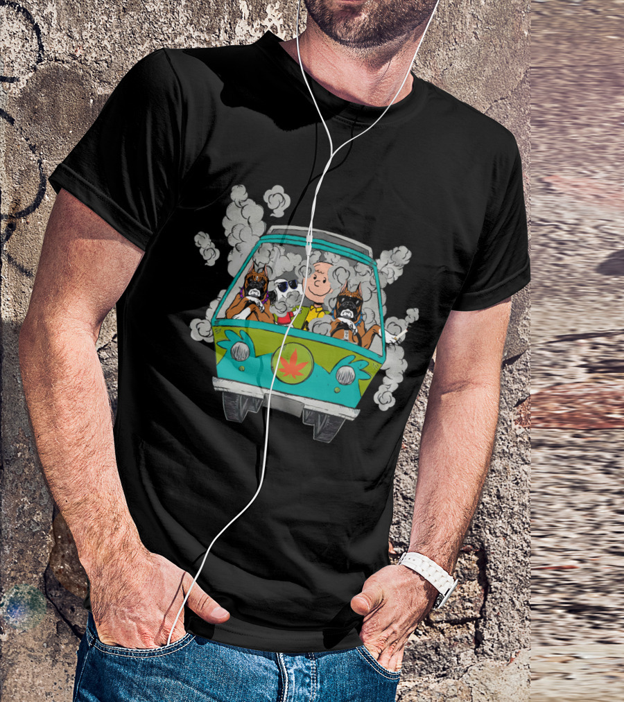 Boxer Ds0 Charlie Brown Snoopy Mystery Machine Crossover T-Shirt