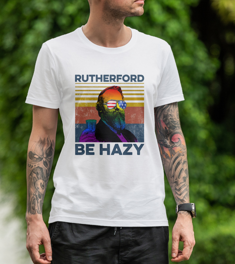 Rutherford Be Hazy Patriotic Sunglasses With Drink T-Shirt