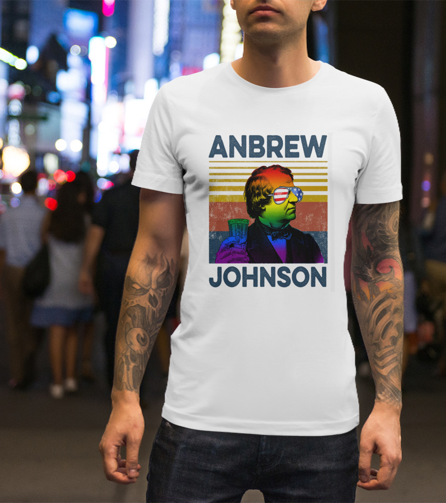 Anbrew Johnsons Pride Rainbow Sunglasses Beer Drink T-Shirt