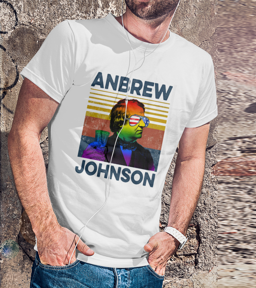 Anbrew Johnsons Pride Rainbow Sunglasses Beer Drink T-Shirt