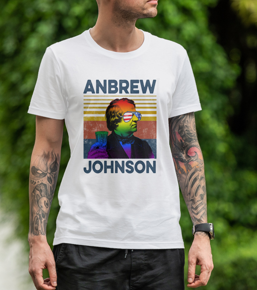 Anbrew Johnsons Pride Rainbow Sunglasses Beer Drink T-Shirt