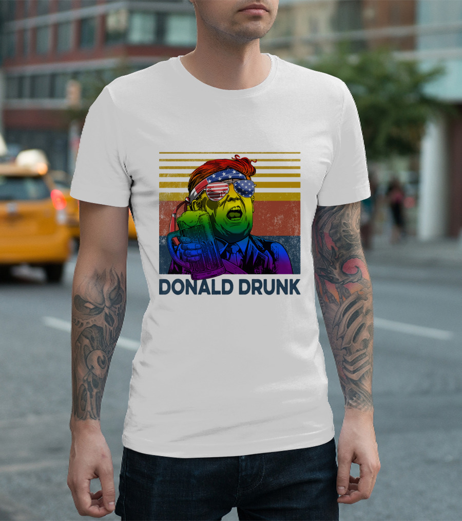 Donald Drunk Vintage Style Patriotic Beer Lover T-Shirt
