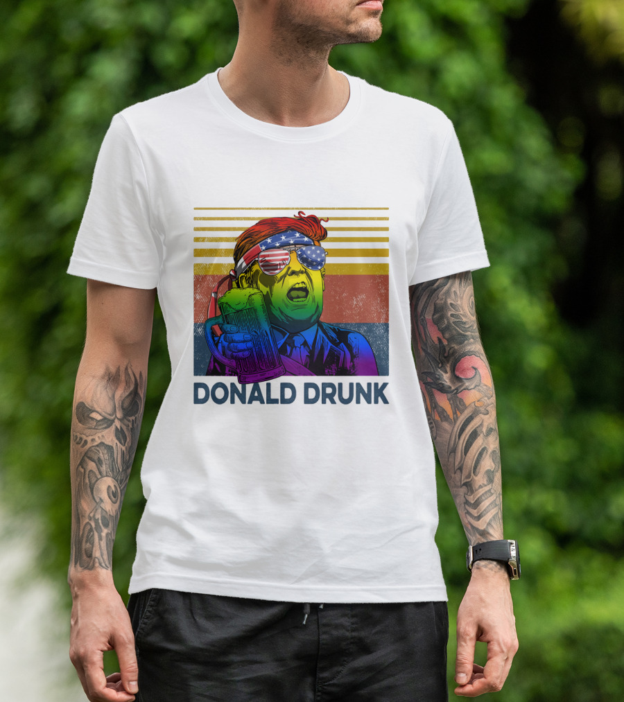 Donald Drunk Vintage Style Patriotic Beer Lover T-Shirt