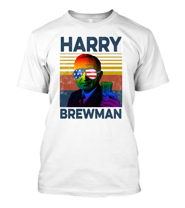 HARRY BREWMAN Patriotic Sunglasses Beer Drink T-Shirt