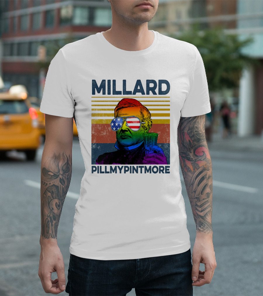 Millard Pillmypintmore Rainbow Flag American Sunglasses Beer T-Shirt