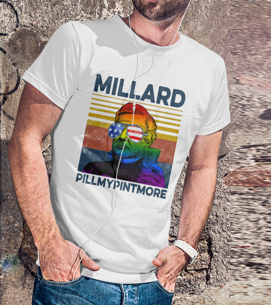 Millard Pillmypintmore Rainbow Flag American Sunglasses Beer T-Shirt
