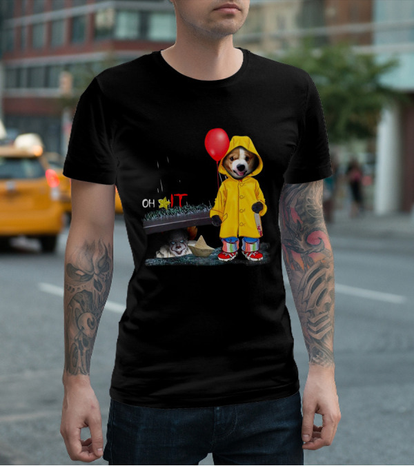 Oh Corgi IT Raincoat Balloon T-Shirt
