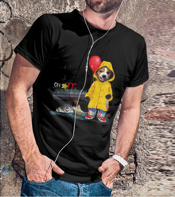 Oh Corgi IT Raincoat Balloon T-Shirt
