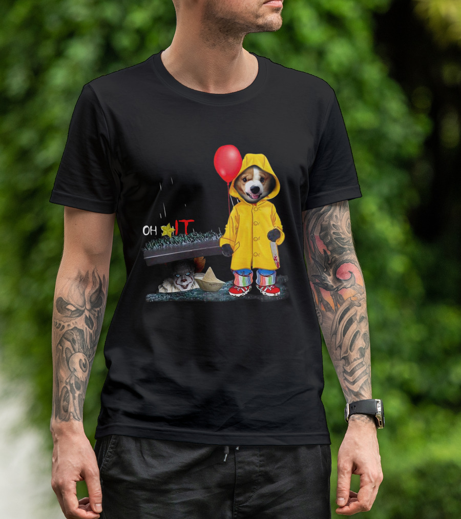 Oh Corgi IT Raincoat Balloon T-Shirt