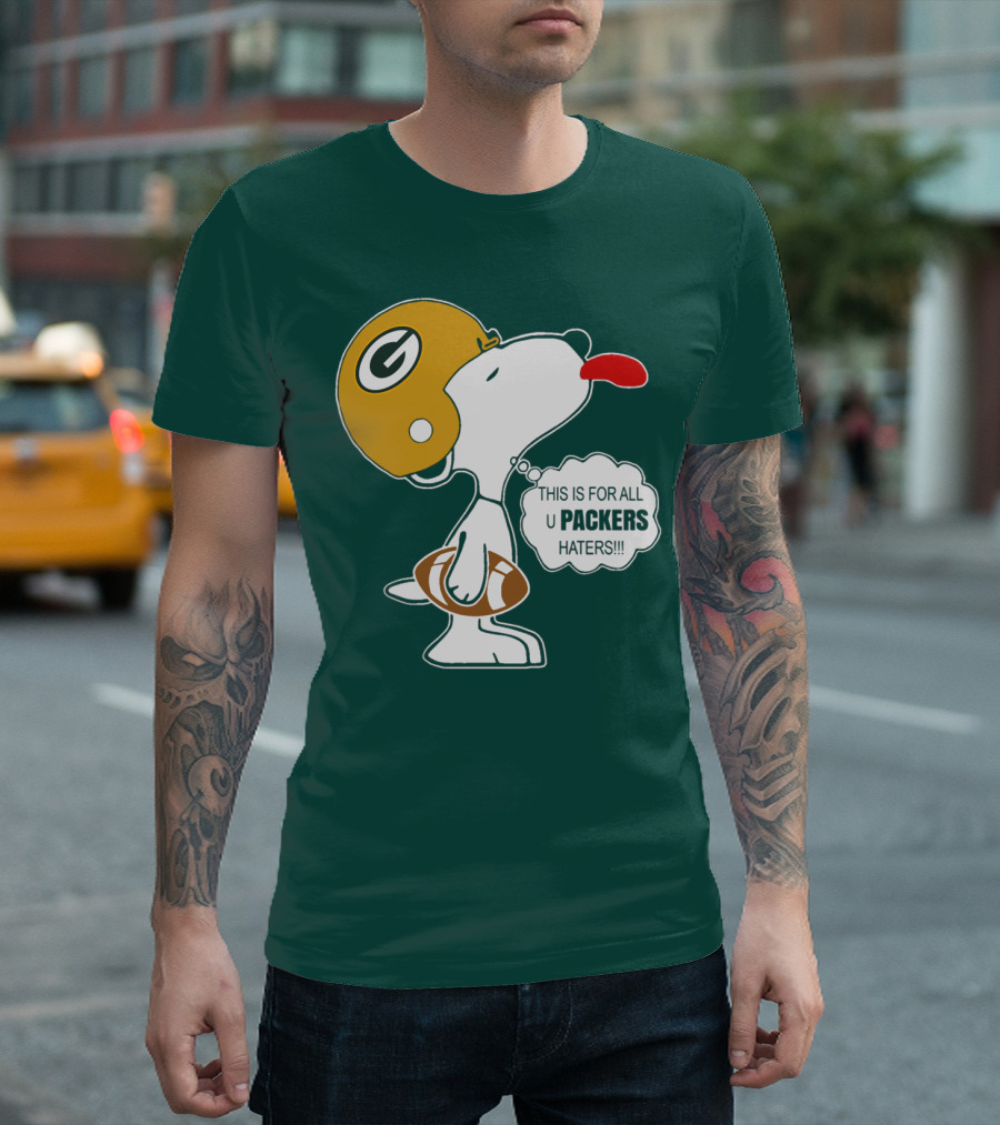 Green Bay Packers Snoopy Helmet Football Packers Haters T-Shirt