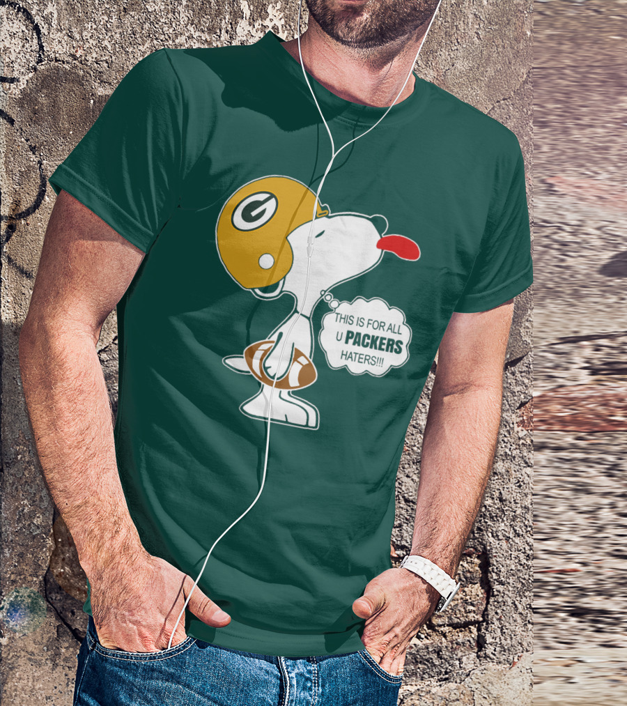 Green Bay Packers Snoopy Helmet Football Packers Haters T-Shirt