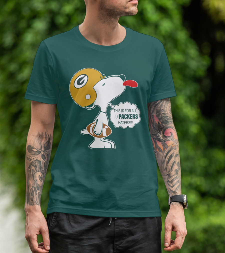 Green Bay Packers Snoopy Helmet Football Packers Haters T-Shirt