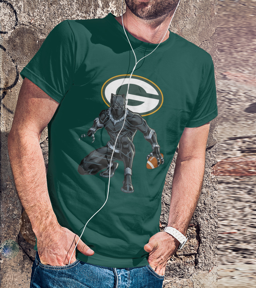 Green Bay Packers Wakanda Football Panther T-Shirt