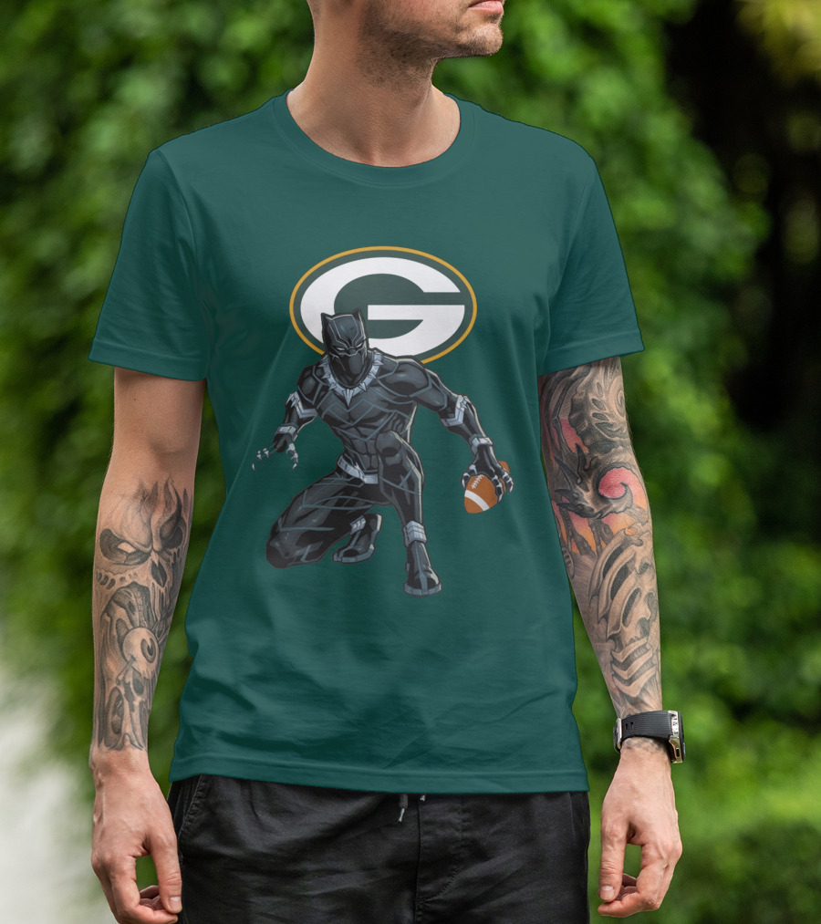 Green Bay Packers Wakanda Football Panther T-Shirt