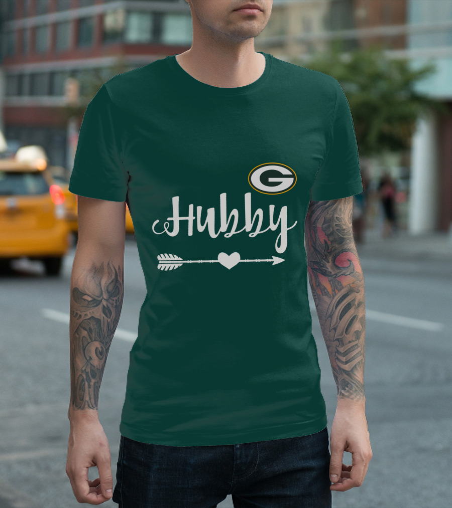 Green Bay Packers Hubby Arrow Heart T-Shirt