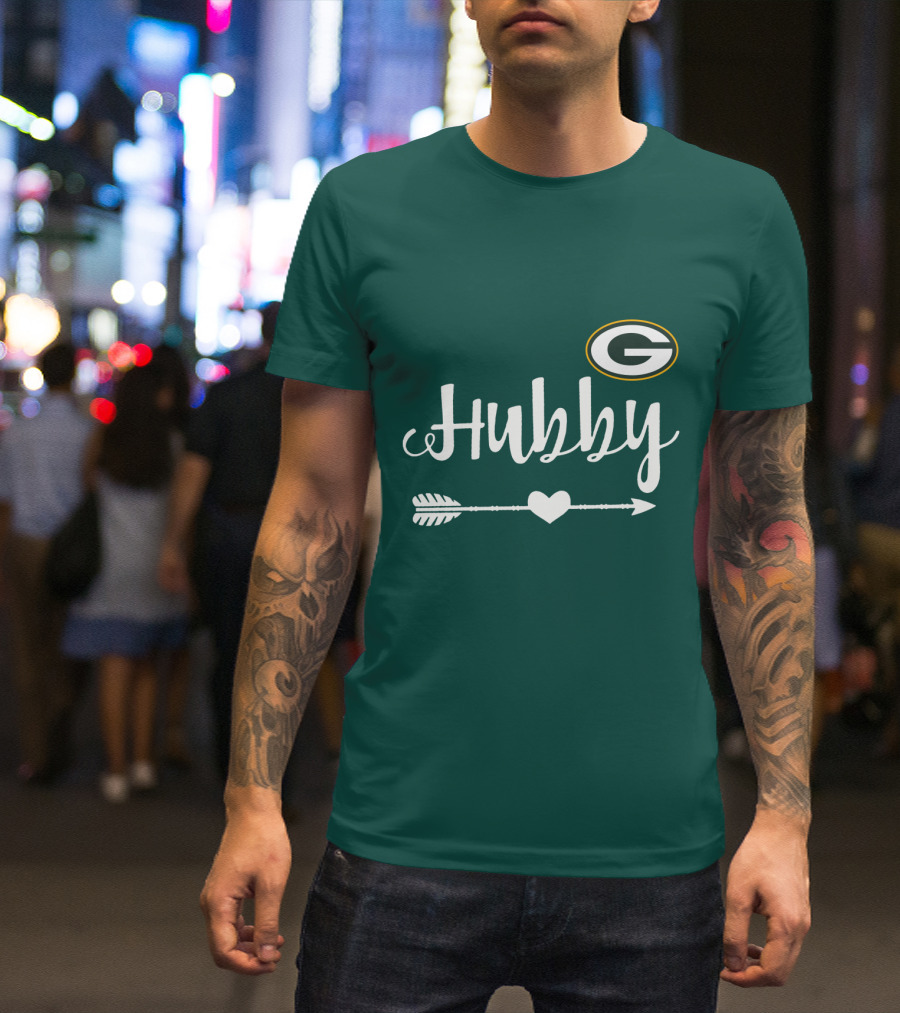 Green Bay Packers Hubby Arrow Heart T-Shirt