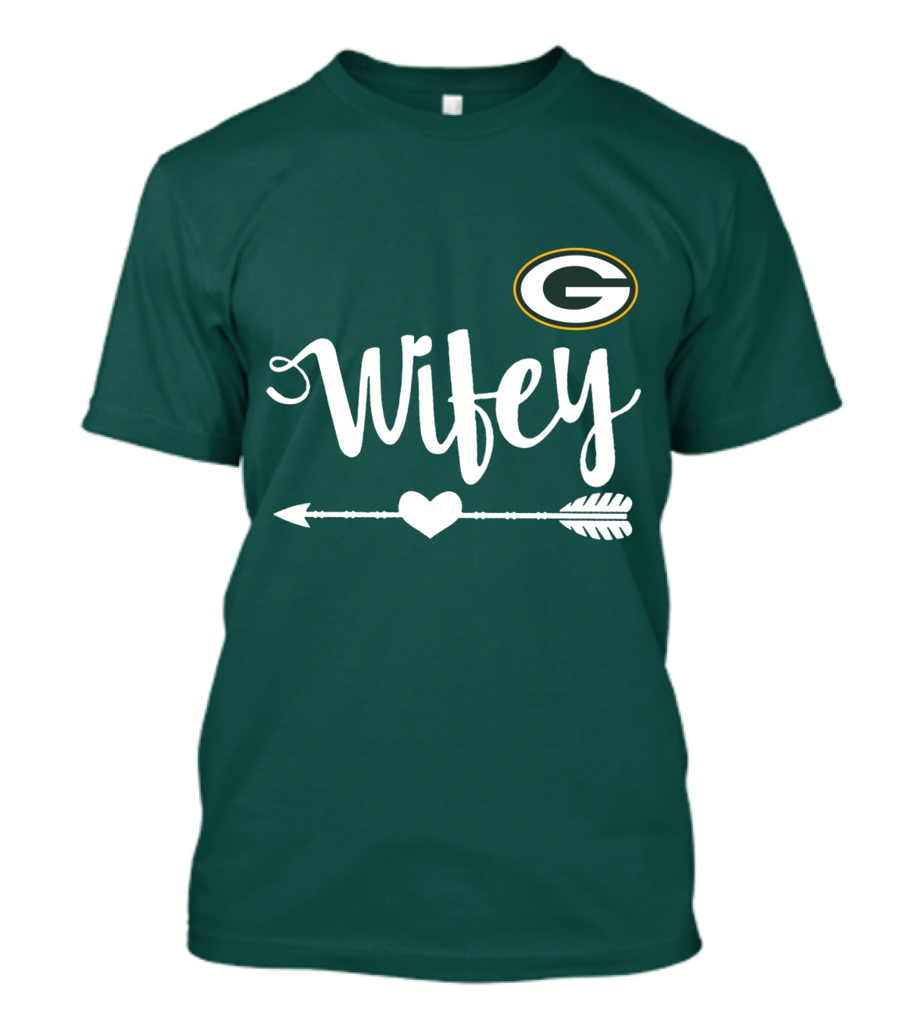 Wifey Green Bay Packers Arrow Heart T-Shirt