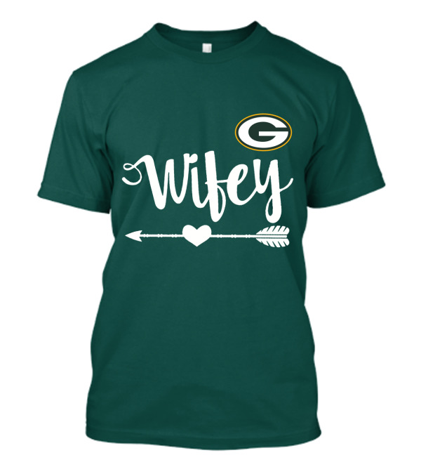 Wifey Green Bay Packers Arrow Heart T-Shirt