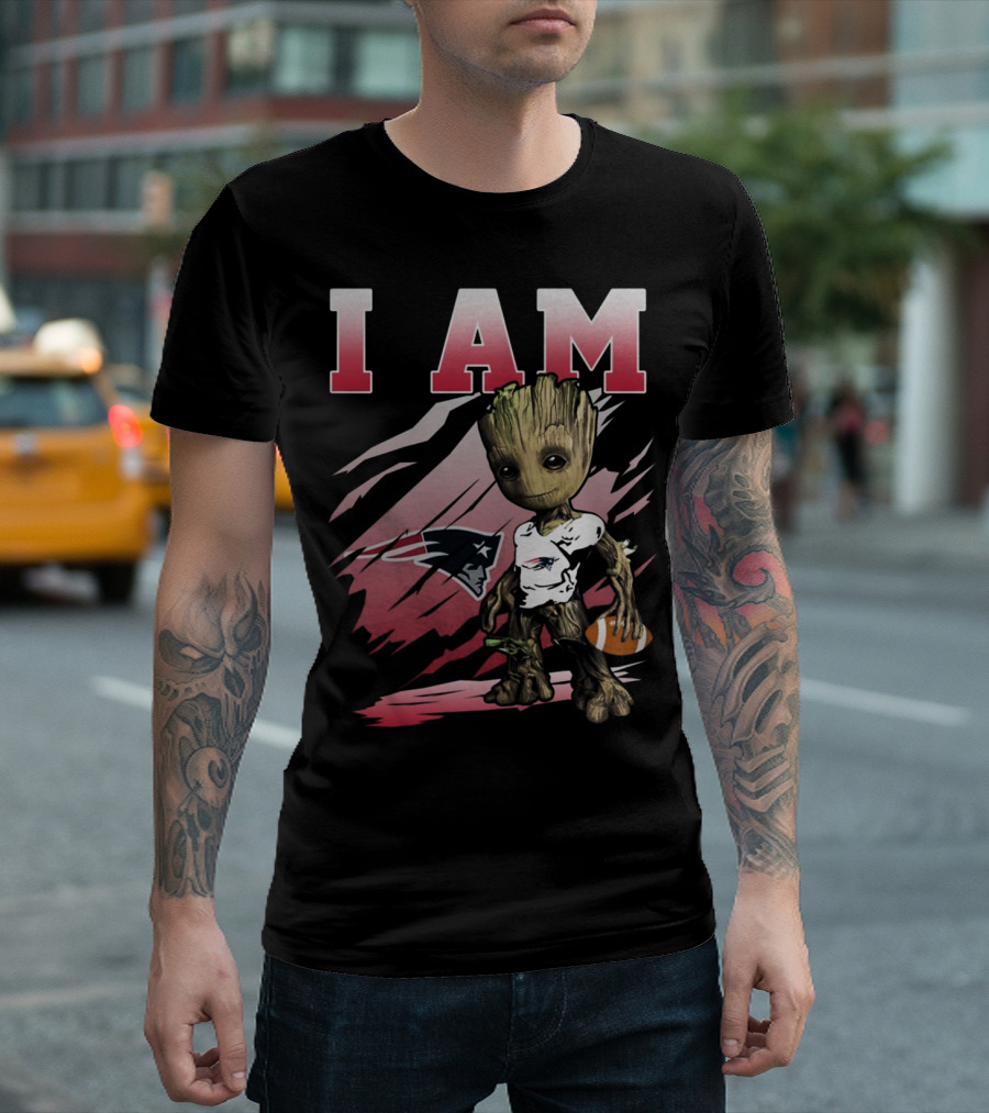 I Am New England Patriots Football Groot T-Shirt