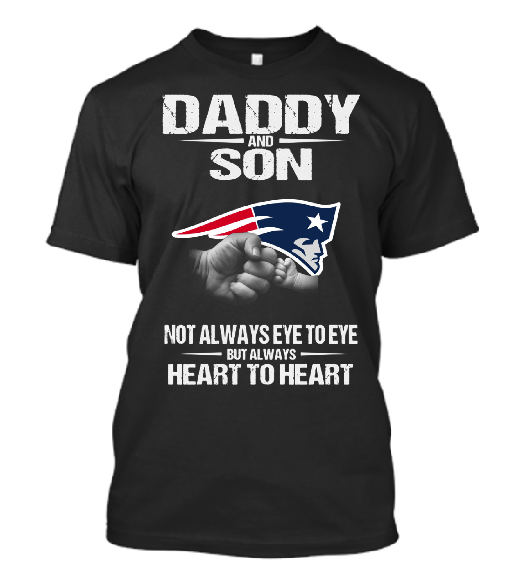 Daddy And Son New England Patriots Heart To Heart T-Shirt