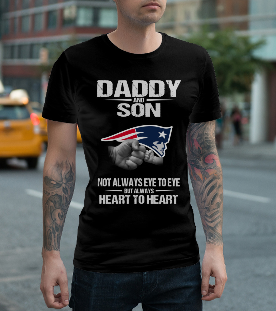 Daddy And Son New England Patriots Heart To Heart T-Shirt