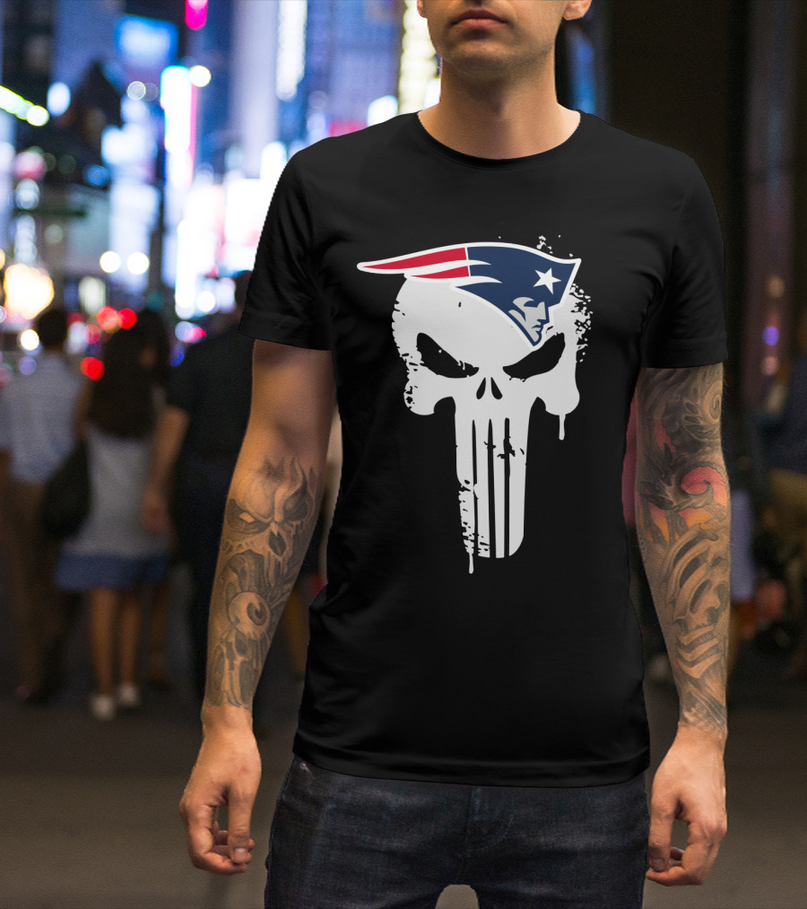 New England Patriots Punisher Skull T-Shirt