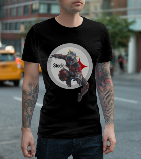 Pittsburgh Steelers Ant-Man Marvel Crossover T-Shirt