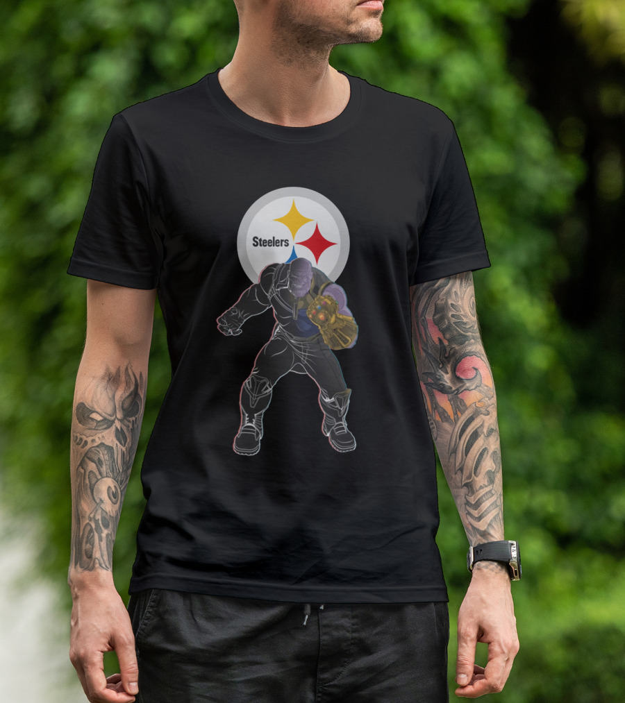 Steelers Nfl Team With Infinity Gauntlet Comic Crossover T-Shirt