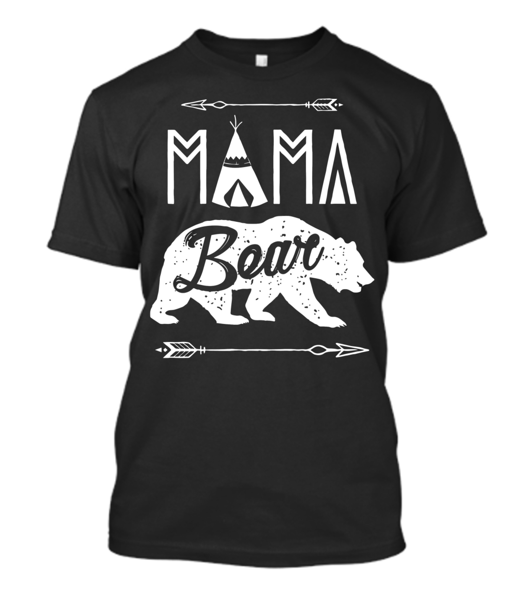 Mama Bear Family Matching Couple Teepee Arrow T-Shirt