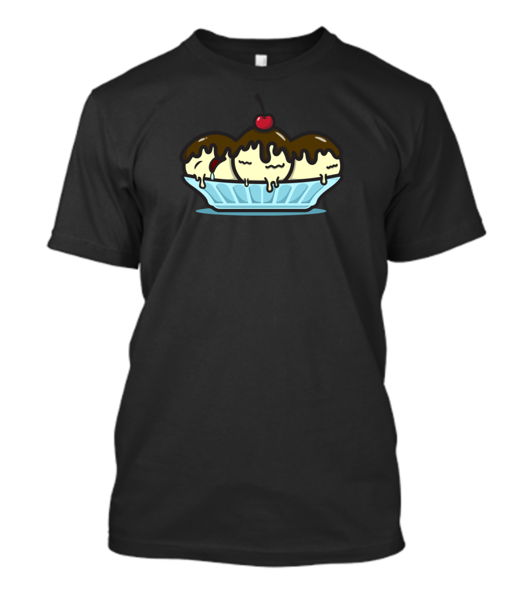 Lazy Sundae Chocolate Ice Cream Trio With Cherry On Top T-Shirt