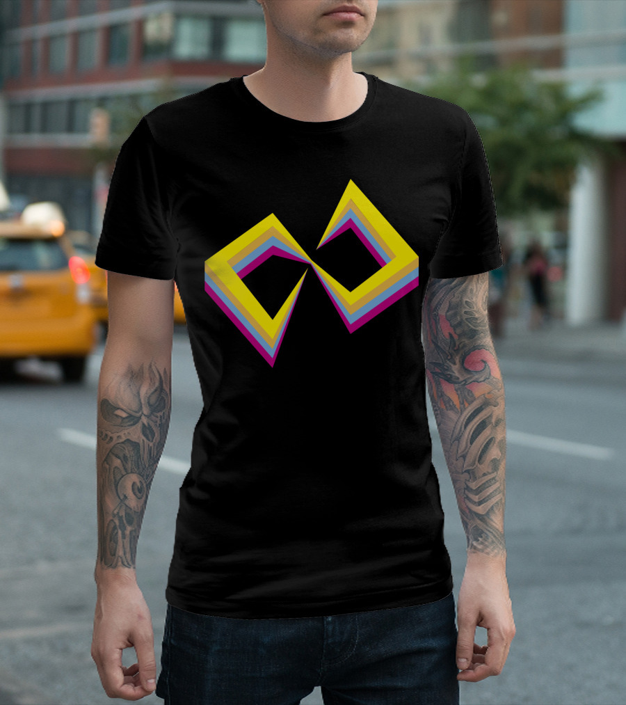 Infinity Color Vibrant Geometric 3D Optical Illusion T-Shirt