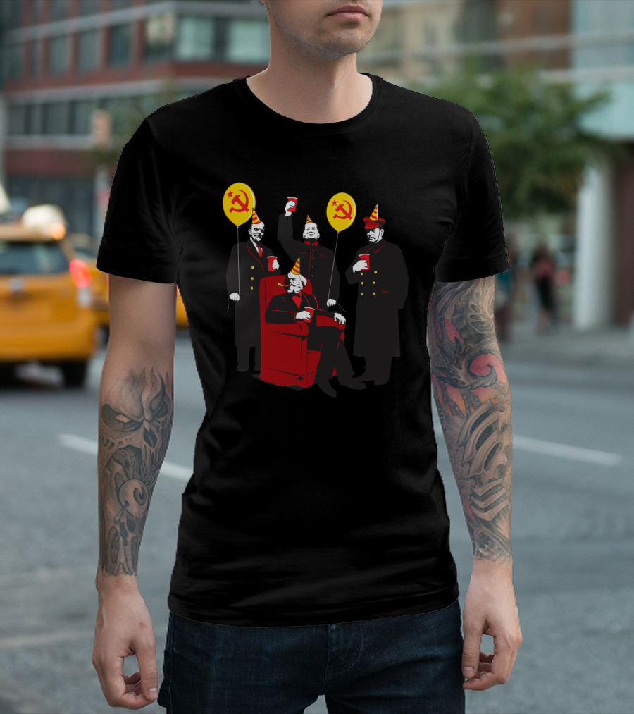 Marx and Lenin Birthday Celebration with Communism Balloons T-Shirt