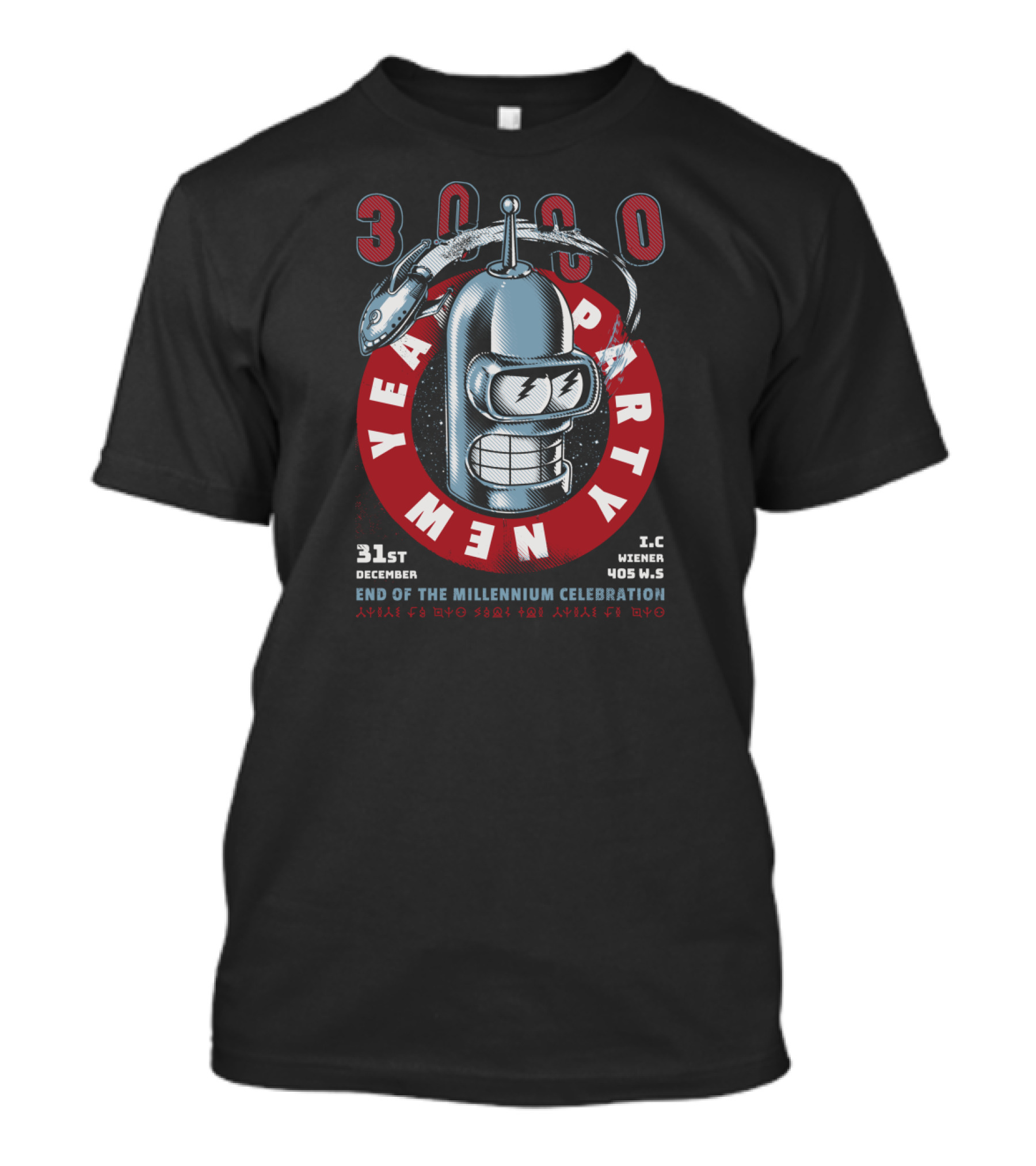 3000 New Year Party Bender End Of The Millennium Celebration 31st December Futurama T-Shirt