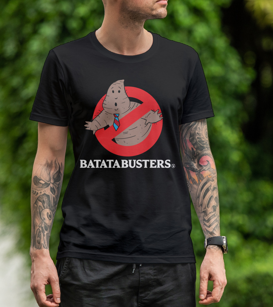 Batata Busters Parody Potato Ghostbusters Logo Mashup T-Shirt
