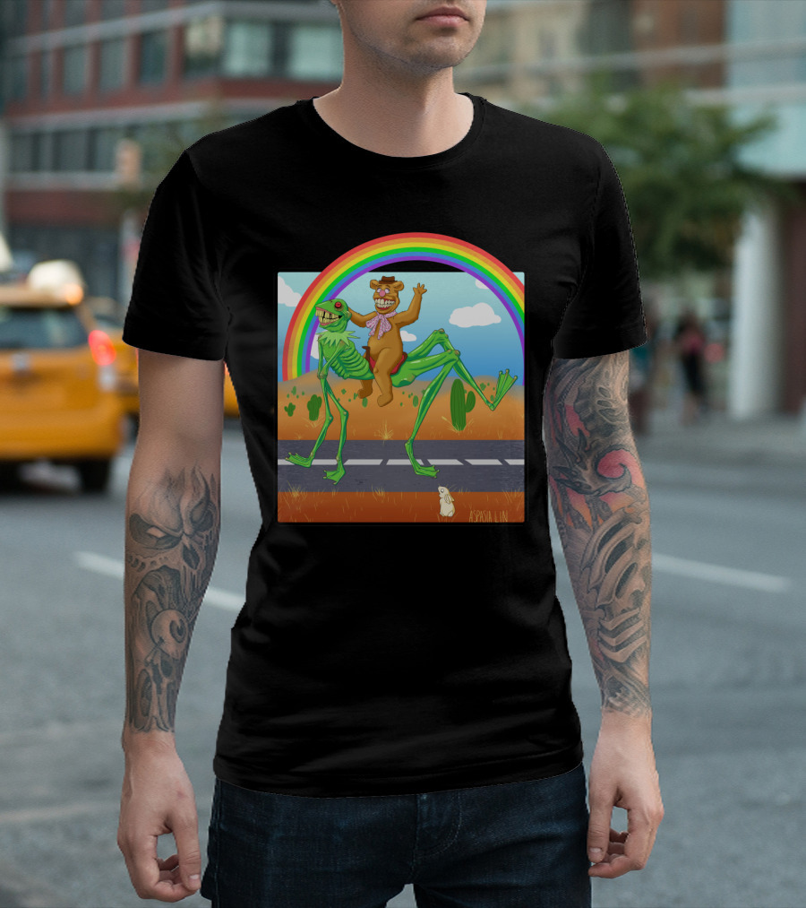 KermStupid Rainbow Cowboy Adventure In Cactus Desert By Aspasia Lin T-Shirt