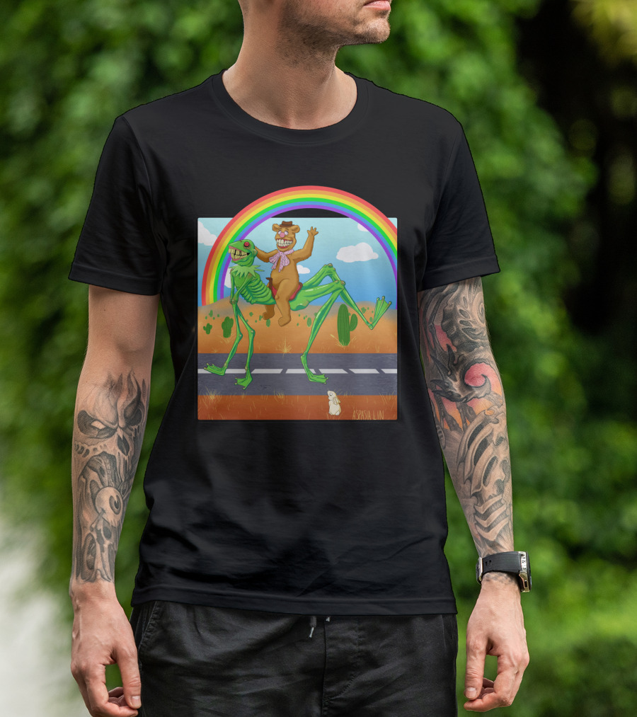 KermStupid Rainbow Cowboy Adventure In Cactus Desert By Aspasia Lin T-Shirt