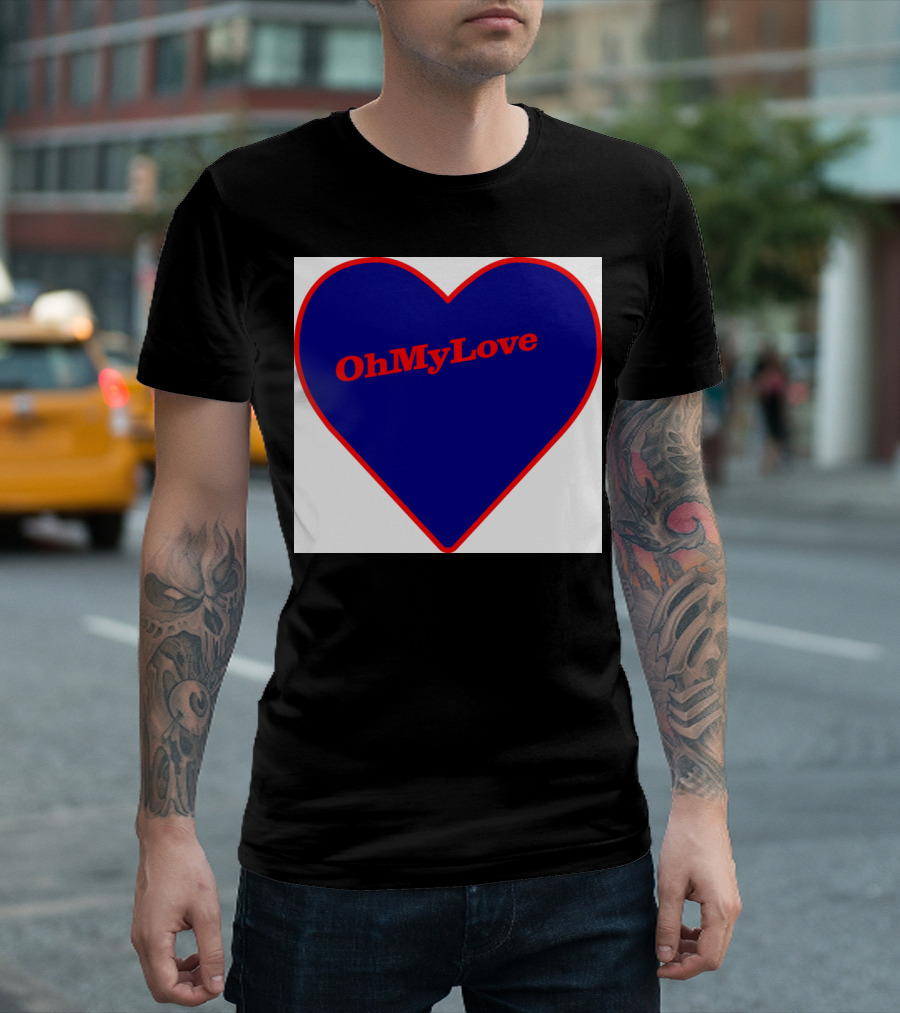 Oh My Love Blue Red Heart T-Shirt