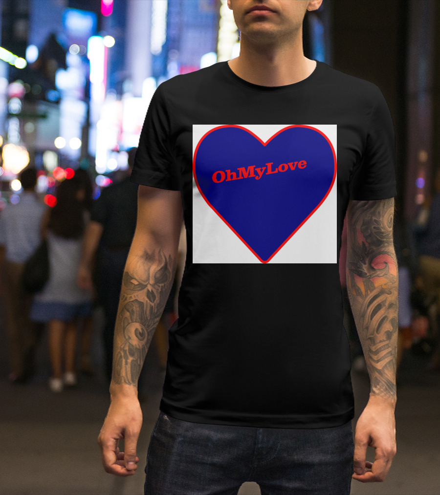 Oh My Love Blue Red Heart T-Shirt