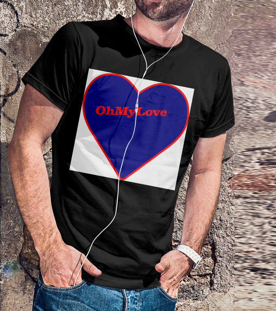 Oh My Love Blue Red Heart T-Shirt