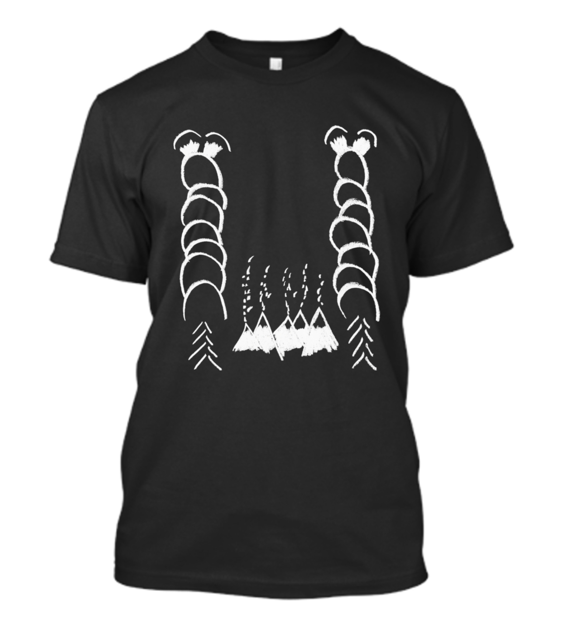 Glow Worms Inverted With White Chalk Outline Volcano Shapes T-Shirt