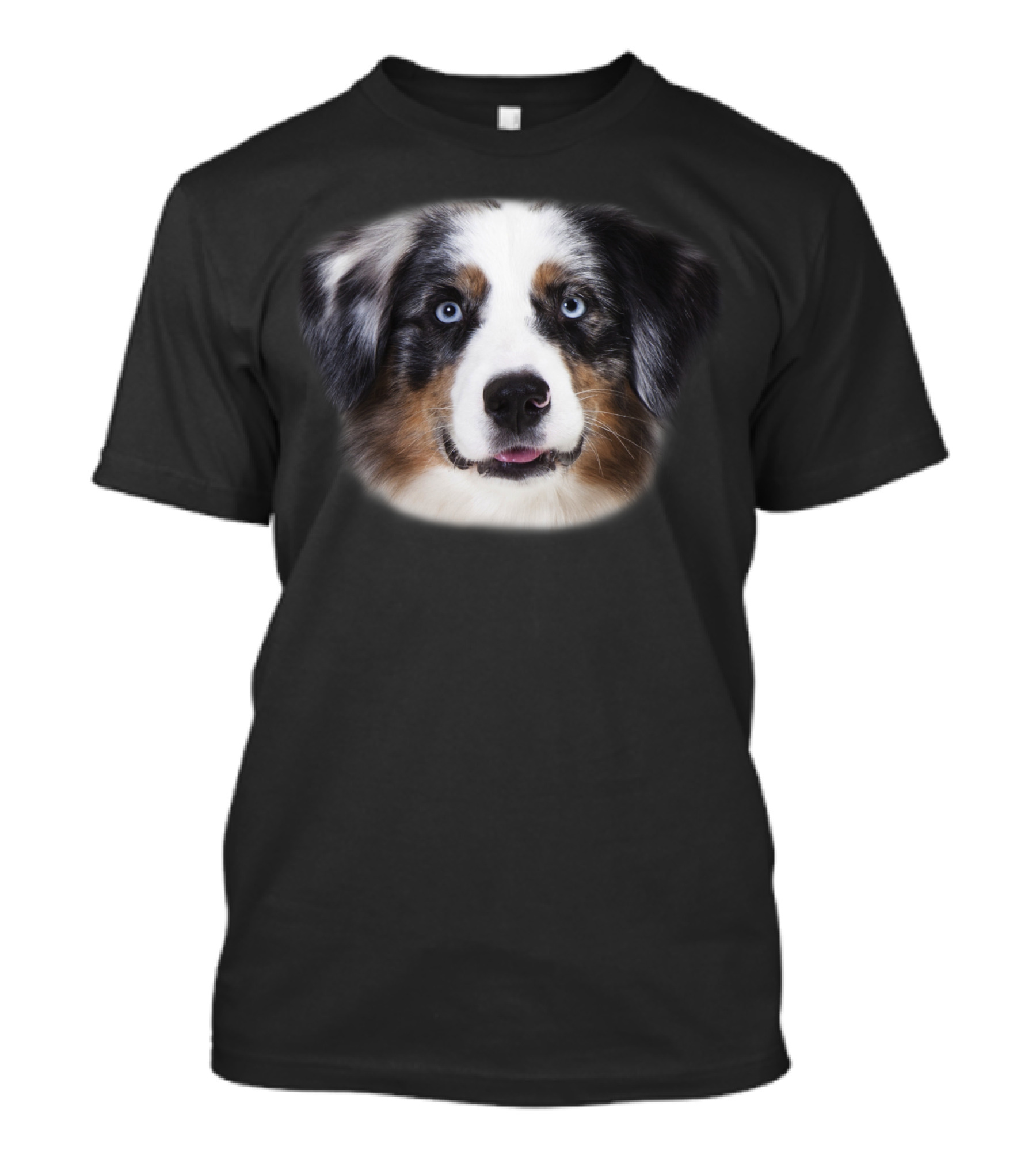 Australian Shepherd Face Realistic Dog T-Shirt