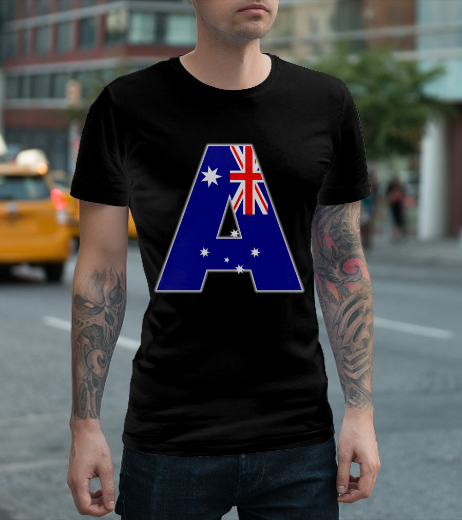 Australia Letter A with Australian Flag Elements T-Shirt