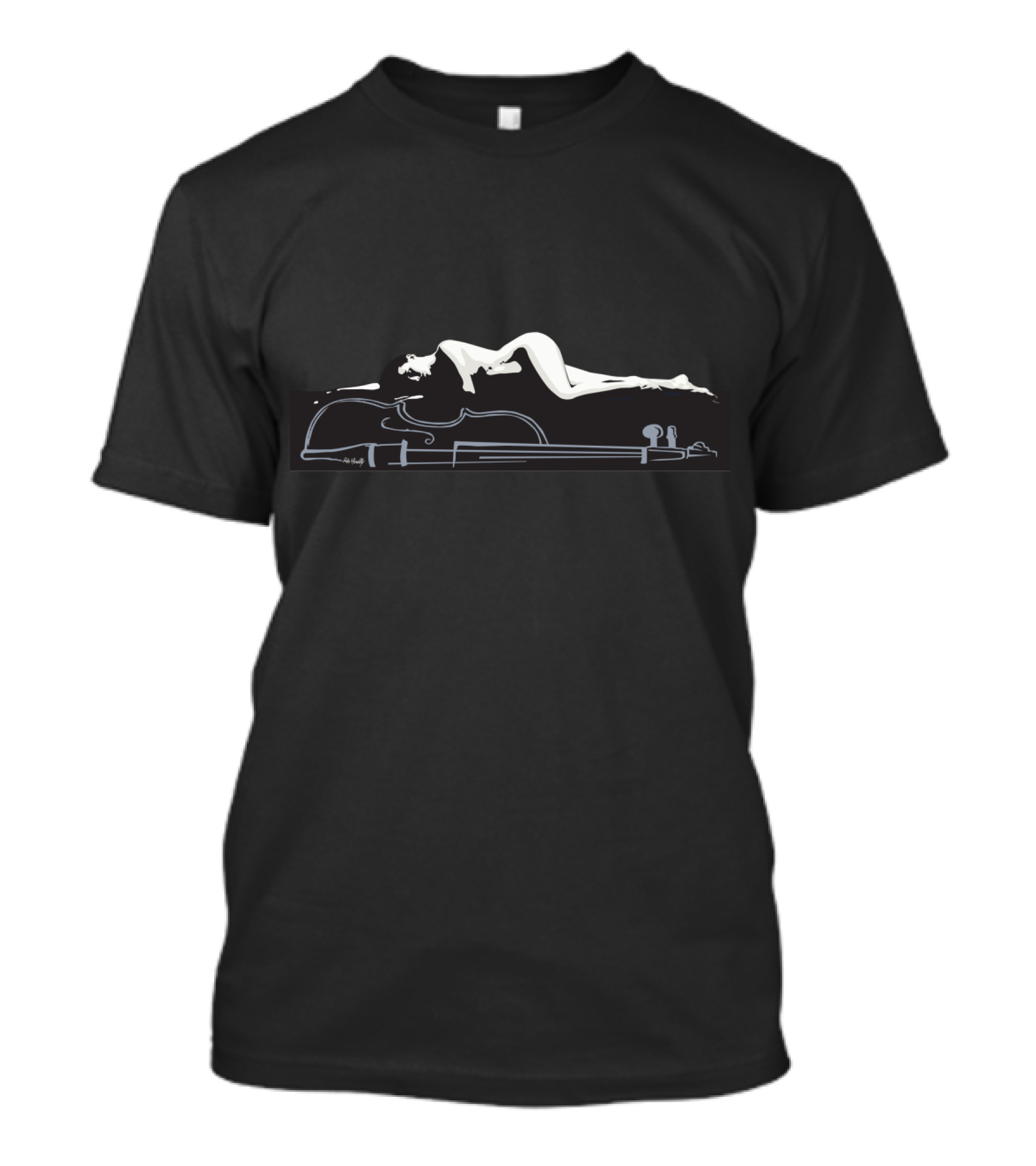 Elegant Silhouette Of Woman Intertwined With Violin T-Shirt