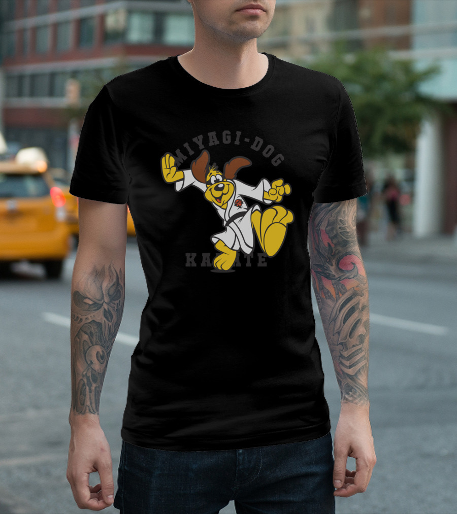 Miyagi-Dog Karate Puppy In Gi With Martial Arts Pose T-Shirt