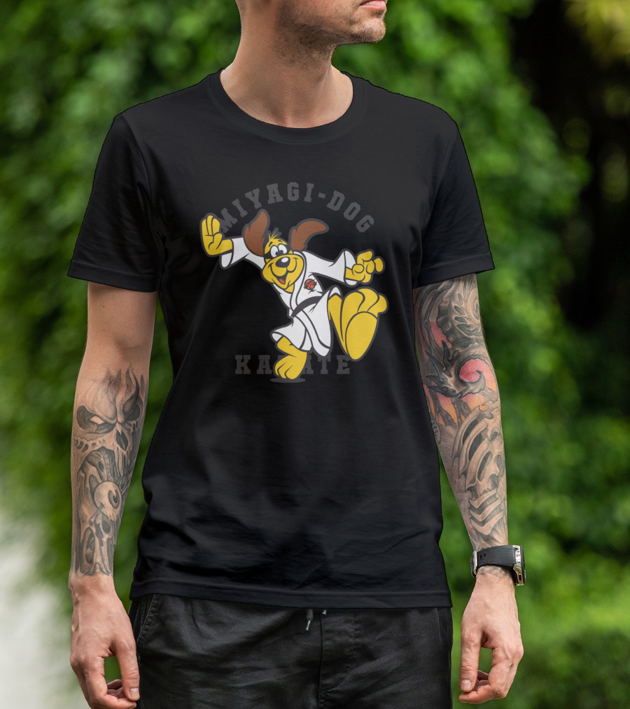 Miyagi-Dog Karate Puppy In Gi With Martial Arts Pose T-Shirt