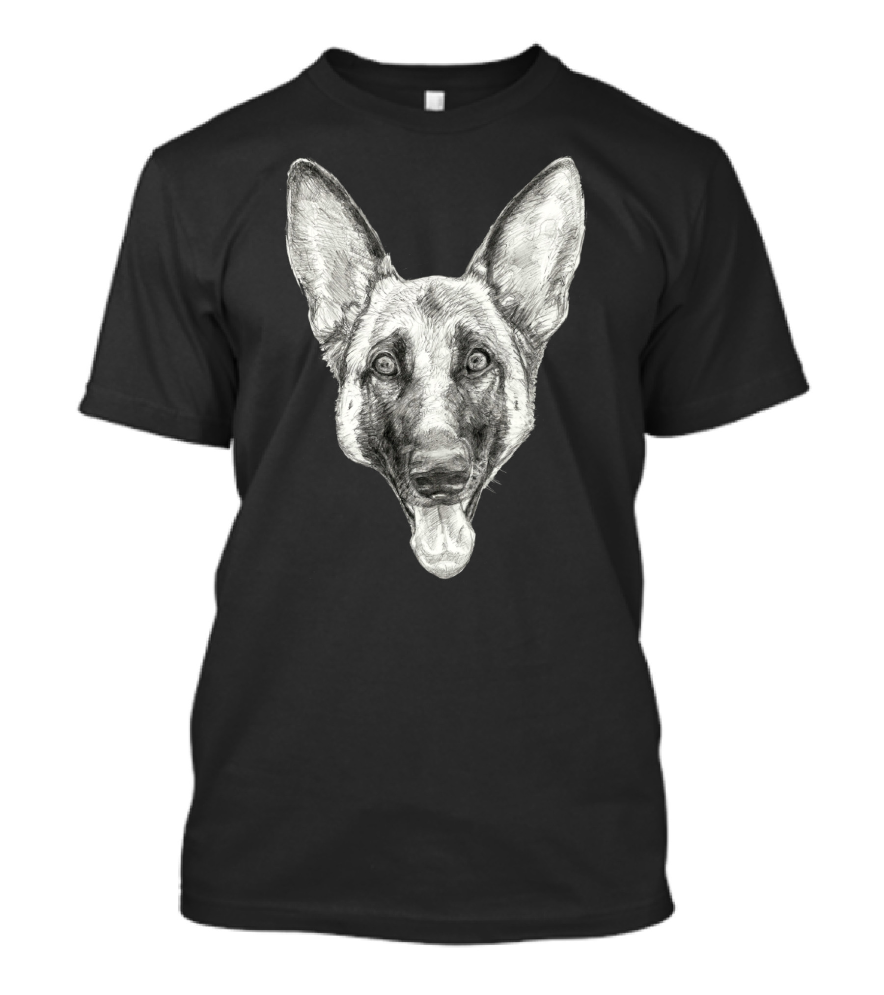 Cleo The German Shepherd Sketch Art Drawing T-Shirt